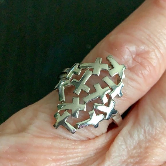 Sterling Crosses Ring (NWOT)) - Picture 1 of 6